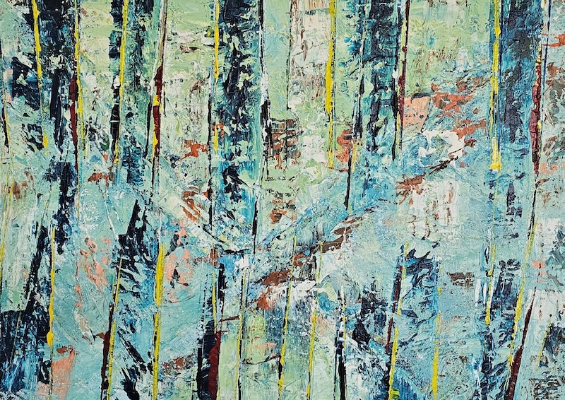 Abstract artwork displayed at Artline Gallery